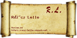 Rácz Lelle névjegykártya