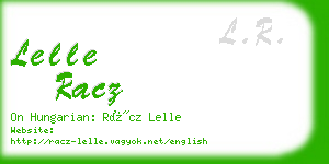 lelle racz business card